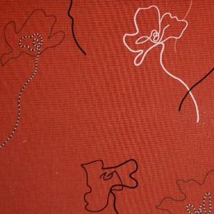 VINTAGE Outline Art Freeform in Raspberry Fabric